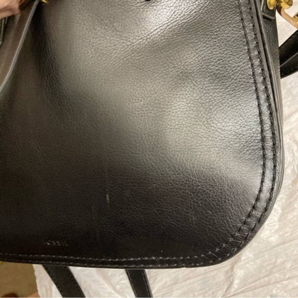 Fossil Women's Ryder Leather Satchel Purse Handbag in black - Picture 8 of 14